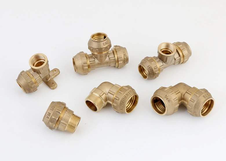 Brass PE Compression Male Elbow Fittings for PE/PPR Pipe