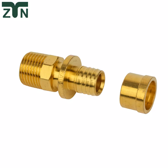 Male Coupler Plumbing Brass Compression Pipe Tube Fittings Valve Brass Pipe Fitting