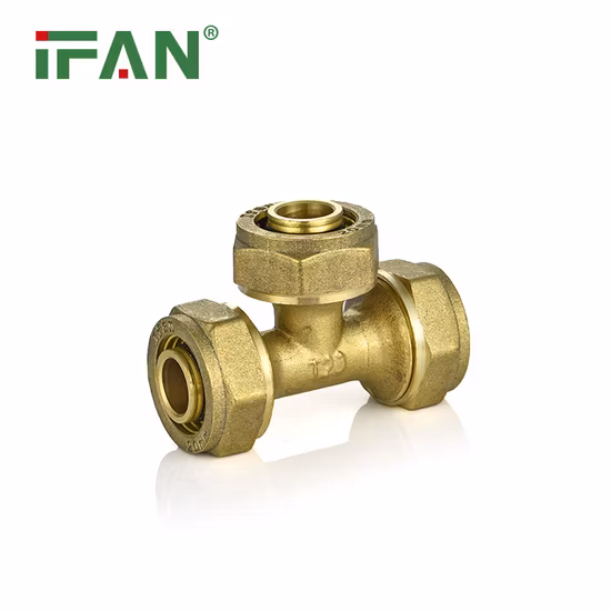 Ifan Factory Yellow Color Brass Compression Fittings 1/2" -1" Pex Pipe Fittings
