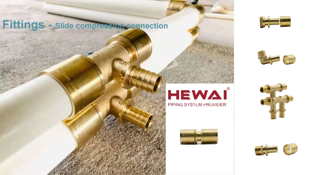 Cw617n Adapter Sliding Compression Type Brass Fittings for Potable Water
