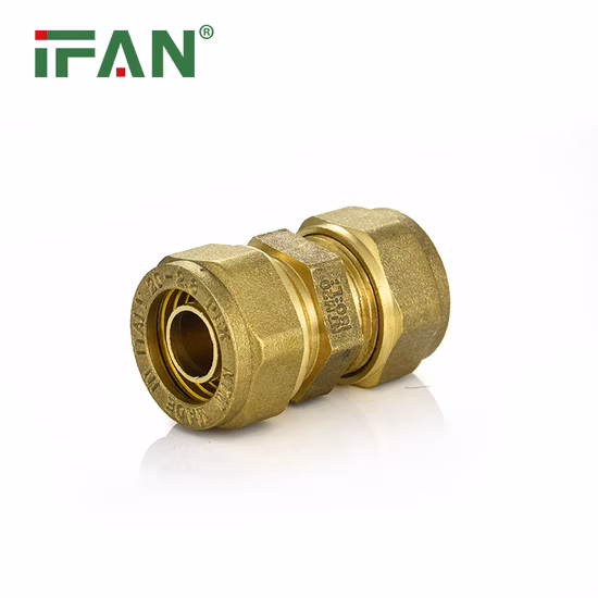 Ifan Factory Yellow Color Brass Compression Fittings 1/2" -1" Pex Pipe Fittings