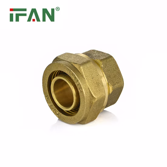 Ifan Factory Yellow Color Brass Compression Fittings 1/2" -1" Pex Pipe Fittings