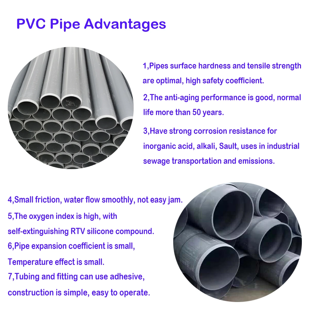 High Quality Standard UPVC Tubing Pipe Underground Water Supply Irrigation PVC Pipe