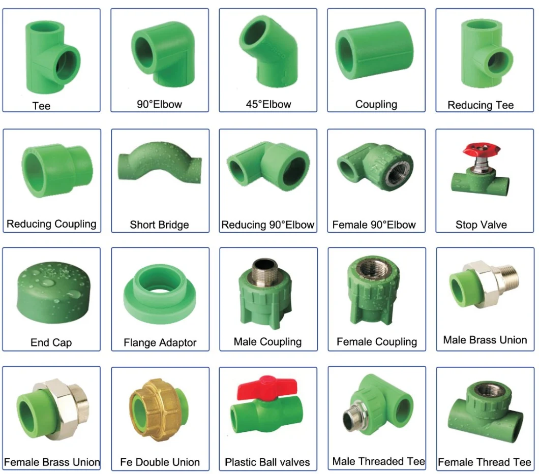 PPR Fittings Pipe Pipes Green White PPR 20-110mm
