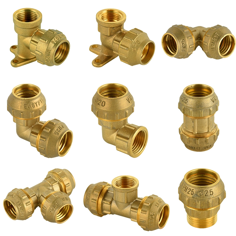 Customized Pipe Brass Forged PE Compression Fitting PPR Compression Fitting