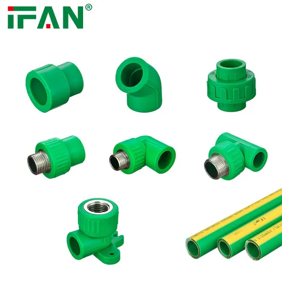 Ifan PPR Plastic Fitting Plastic Green Color 20-110mm Socket Tee Elbow Water Pipe PPR Fittings
