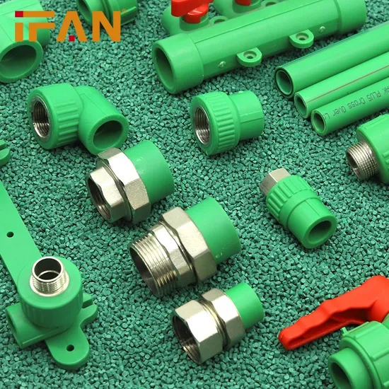 Ifanplus PPR Plastic Fitting Green Thread Elbow Tee PPR Water Pipe Fittings