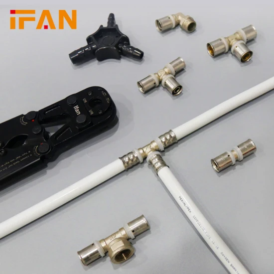 Ifan Pex Pipe Fittings Full Sizes 20-32mm Thread Tee Elbow Socket Pex Brass Press Fittings